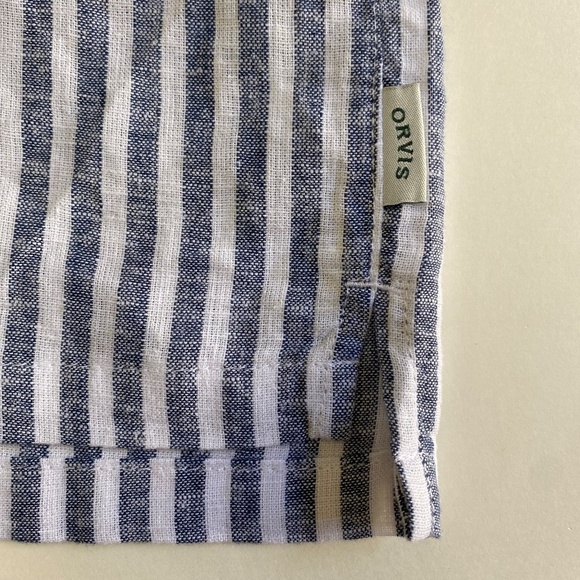 Orvis Ladies' Short Sleeve Linen Blend Shirt, Blue Stripe, XX-Large NWT - Picture 9 of 15